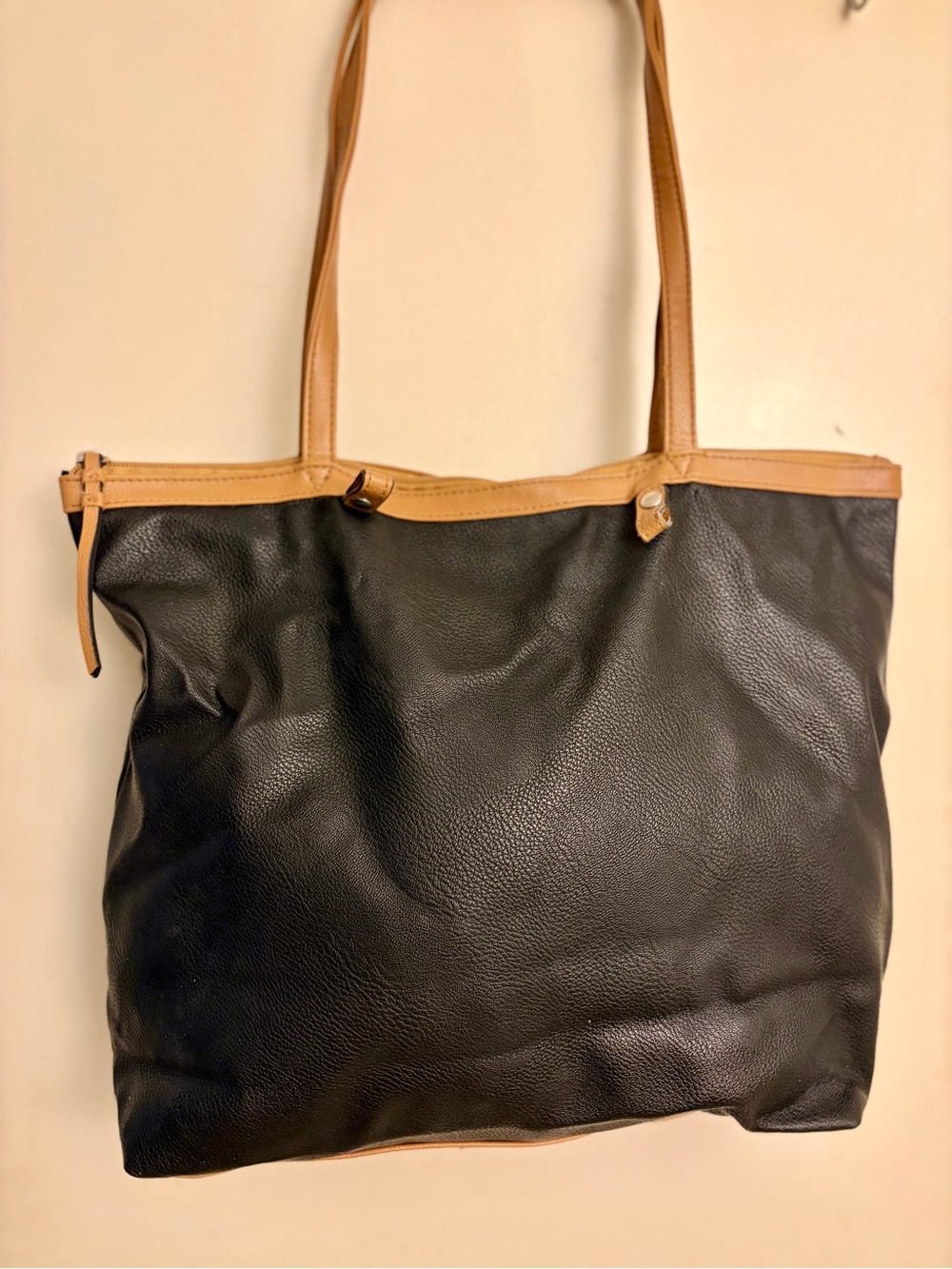 Classic Black and Tan Tote Bag - Women’s Everyday Shoulder Bag